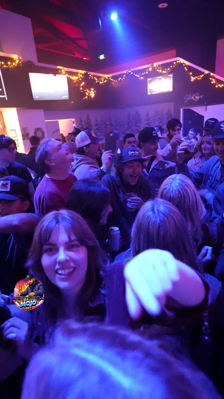 A crowd dancing at a Christmas party at Black Diamond in Redding